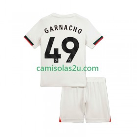 Camisolas de futebol Chelsea Alejandro Garnacho 49 Criança Equipamento Alternativa 2025/26 Manga Curta